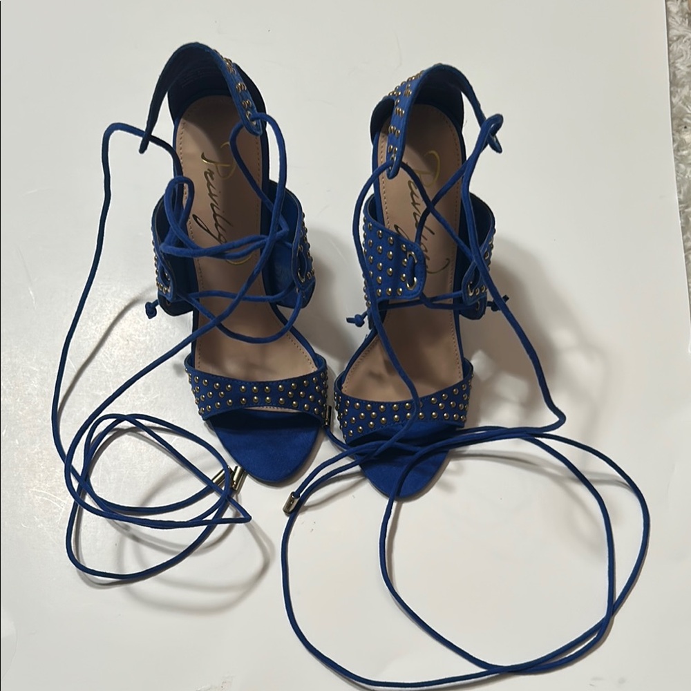 Privileged Blue Studded Women's Sandals